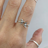 Sterling Silver Flying Sparrows Ring, Bird Ring, Spirit Bird Ring, Silver Ring, Religious Ring