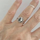 Sterling Silver Yin and Yang Ring, Yoga Ring, Boho Ring, Silver Ring