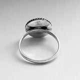 Sterling Silver Round Yin and Yang Ring with Braid, Yoga Ring, Boho Ring, Silver Ring