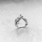 Sterling Sterling Kissing Elephant Ring, Silver Rings, Elephant Ring