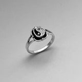 Sterling Silver Yin and Yang Ring, Yoga Ring, Boho Ring, Silver Ring