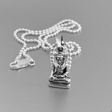 Sterling Silver Small Buddha Necklace, Silver Chain, Religious Necklaces, Yoga Chains