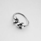 Sterling Silver Flying Sparrows Ring, Bird Ring, Spirit Bird Ring, Silver Ring, Religious Ring