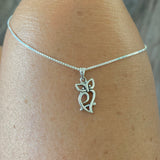 Sterling Silver Cut Out Owl Necklace, Silver Chain, Bird Necklaces, Spirit Birds