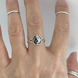 Sterling Silver Yin and Yang Ring, Yoga Ring, Boho Ring, Silver Ring