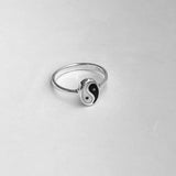 Sterling Silver Small Oval Yin and Yang Ring, Yoga Ring, Boho Ring, Silver Ring