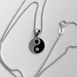 Sterling Silver Small Yin and Yang Necklace, Silver Necklace, Yoga Necklaces