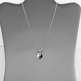 Sterling Silver Small Yin and Yang Necklace, Silver Necklace, Yoga Necklaces