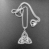 Sterling Silver Triquetra Pentagram Necklace, Silver Chain, Triquetra Necklaces, Moon and Star Chains