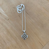 Sterling Silver Quadruple Celtic Hearts Necklace, Silver Chain, Love Knots Necklaces, Celtics