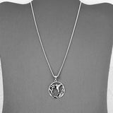 Sterling Silver Flower and Hummingbird Necklace, Silver Chain, Spirit Birds, Animal Necklaces