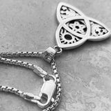Sterling Silver Triquetra Pentagram Necklace, Silver Chain, Triquetra Necklaces, Moon and Star Chains