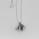 Sterling Silver Filigree Elephant Necklace, Silver Necklace, Animal Necklace, Lucky Elephant Necklace