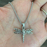 Sterling Silver Dragonfly Necklace, Silver Chain, Bug Necklaces, Spirit Bugs, Insect Chains