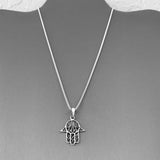 Sterling Silver Hand of God Necklace, Silver Chain, Hamsa Necklaces, Hand of Fatima