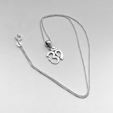 Sterling Silver Small OM Necklace, Silver Necklace, Boho Necklace, Yoga Necklace
