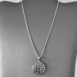 Sterling Silver Large Silhouette Lotus Necklace, Silver Necklace, Flower Necklace, Boho Necklace