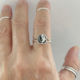 Sterling Silver Yin and Yang Ring, Yoga Ring, Boho Ring, Silver Ring