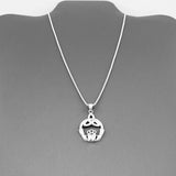 Sterling Silver Large Irish Claddagh Necklace with Triquetra, Silver Chain, Friendship, Celtic Chains