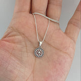 Sterling Silver Small Flower Necklace, Silver Necklaces, Daisy Flowers, Mandala Chain
