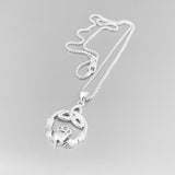 Sterling Silver Large Irish Claddagh Necklace with Triquetra, Silver Chain, Friendship, Celtic Chains