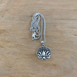Sterling Silver Lotus Necklace, Silver Chain, Flower Necklaces, Yoga Chains