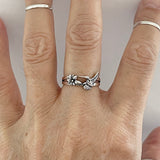 Sterling Silver Flower and Hummingbird Ring, Bird Rings, Spirit Animal Jewelry