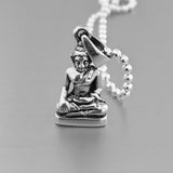 Sterling Silver Small Buddha Necklace, Silver Chain, Religious Necklaces, Yoga Chains