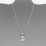 Sterling Silver Small OM Necklace, Silver Necklace, Boho Necklace, Yoga Necklace