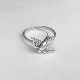 Sterling Silver Sparrow Ring, Bird Ring, Spirit Bird Ring, Silver Ring, Religious Ring