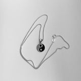 Sterling Silver Small Yin and Yang Necklace, Silver Necklace, Yoga Necklaces