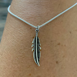 Sterling Silver Feather Necklace, Silver Chain, Angels Wing Necklaces, Bird Chains