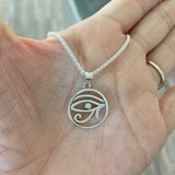 Sterling Silver Eye of Horus Necklace, Silver Chain, Religious Necklaces, Eye of Ra Chains