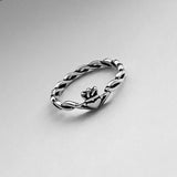 Sterling Silver Small Claddagh Ring with Rope Band, Dainty Ring, Friendship Ring, Silver Ring