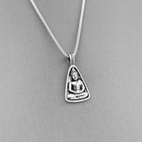 Sterling Silver Buddha Necklace, Silver Necklace, Boho Necklace, Yoga Necklace, Religious Ring