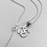 Sterling Silver Small OM Necklace, Silver Necklace, Boho Necklace, Yoga Necklace