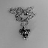 Sterling Silver Filigree Ganesha Elephant Necklace, Silver Necklace, Boho Necklace, Animal Necklace