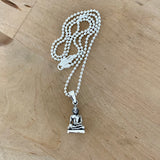 Sterling Silver Small Buddha Necklace, Silver Chain, Religious Necklaces, Yoga Chains