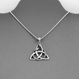 Sterling Silver Triquetra and Snake Necklace, Silver Chain, Celtic Necklaces, Animal Chains