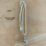Sterling Silver Small Buddha Necklace, Silver Chain, Religious Necklaces, Yoga Chains
