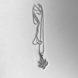 Sterling Silver Little Dainty Lotus Necklace, Silver Chain, Flower Necklaces, Yoga Chains