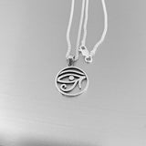 Sterling Silver Eye of Horus Necklace, Silver Chain, Religious Necklaces, Eye of Ra Chains