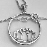 Sterling Silver Lotus Necklace, Silver Chain, Flower Necklaces, Spirit Flowers, Yoga Chains