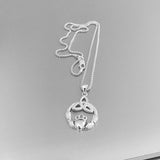 Sterling Silver Large Irish Claddagh Necklace with Triquetra, Silver Chain, Friendship, Celtic Chains