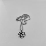 Sterling Silver Love Heart Necklace with Swirls, Silver Chain, Eternity Necklaces
