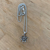 Sterling Silver Blooming Lotus Necklace, Silver Chain, Flower Necklaces, Yoga Chains