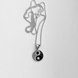 Sterling Silver Small Yin and Yang Necklace, Silver Necklace, Yoga Necklaces
