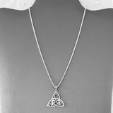 Sterling Silver Triquetra Pentagram Necklace, Silver Chain, Triquetra Necklaces, Moon and Star Chains