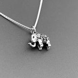 Sterling Silver Filigree Elephant Necklace, Silver Necklace, Animal Necklace, Lucky Elephant Necklace