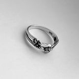 Sterling Silver Flower and Hummingbird Ring, Bird Rings, Spirit Animal Jewelry